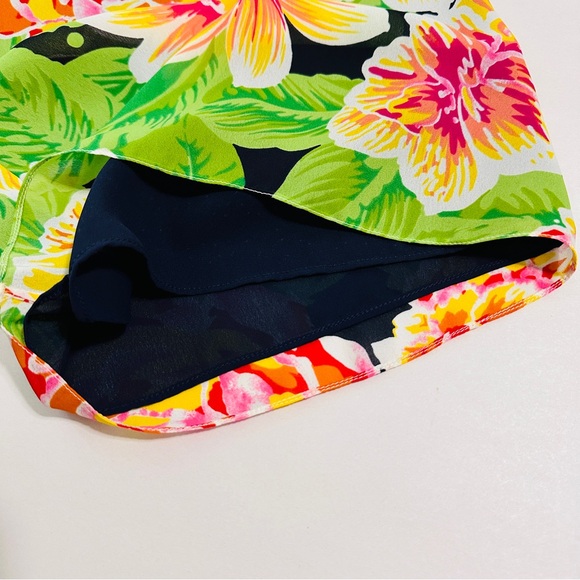 Bill Blass Evening Wide Leg Palazzo Pants & Scarf / Sash Floral Designer Sz M - Picture 9 of 16